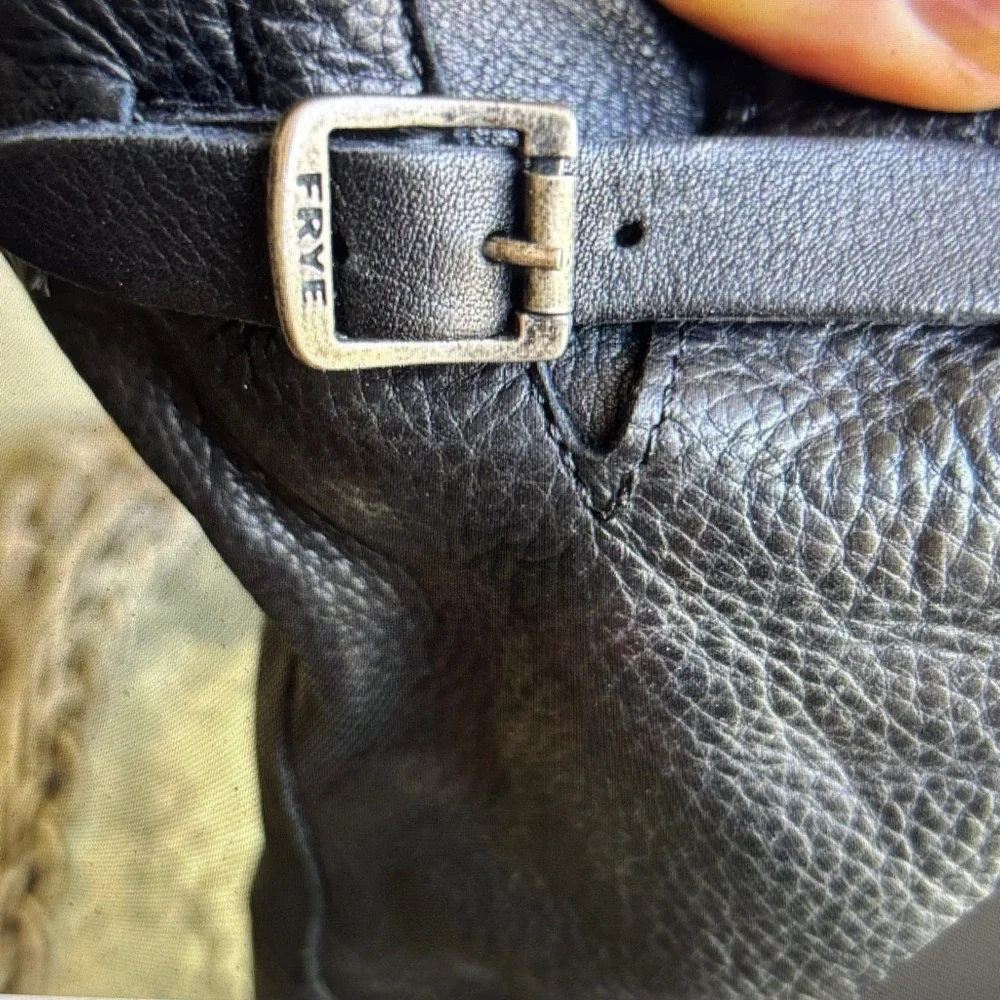 Black Leather Buckle Boots - Picture 4 of 8